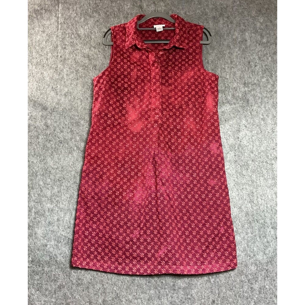 Custom Handcrafted Dress Womens Large Pink Sleeveless Pockets Hand Dyed Cotton
